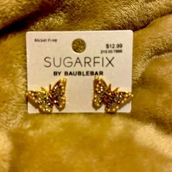Earrings Shimmery Butterflies, Sugar Fix by Bauble Bar, Nickel Free - Picture 9 of 12